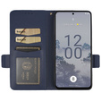 Etui z klapką do Nokia X30 5G, Wallet Litchi Magnet Case, granatowe