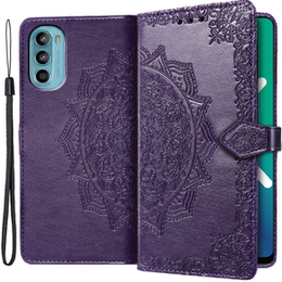 Etui z klapką do Motorola Moto G52 / G82 5G, Mandala, fioletowe