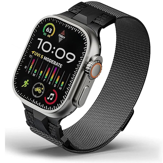 Bransoleta do Apple Watch 1/2/3/4/5/6/7/8/9/10/11/SE Ultra 1/2/3 42/44/45/46/49mm, Czarna