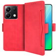 Etui z klapką do Xiaomi Poco X6 5G, Card Slot, czerwone