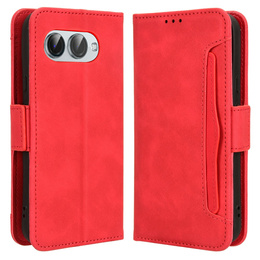 Etui z klapką do T Phone 3 5G, Card Slot, czerwone