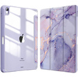 Etui do iPad 10.9" 2022 (10 gen.), Smartcase Hybrid, z miejscem na rysik, Marble fioletowe