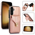Etui do Samsung Galaxy A25 5G, Card Holder, z paskiem na ramię, różowe rose gold