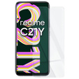 Zestaw Etui z klapką do Realme C21Y / C25Y, Motyl, Różowe rose gold + szkło