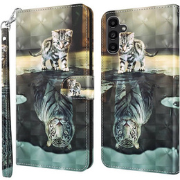 Etui z klapką do Samsung Galaxy A14 4G/5G, Wallet, Cat & Tiger