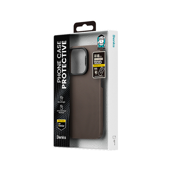 Etui Benks Magnetic Armor Tint Kevlar 1000D (SA65) do iPhone 16 Pro – złoty