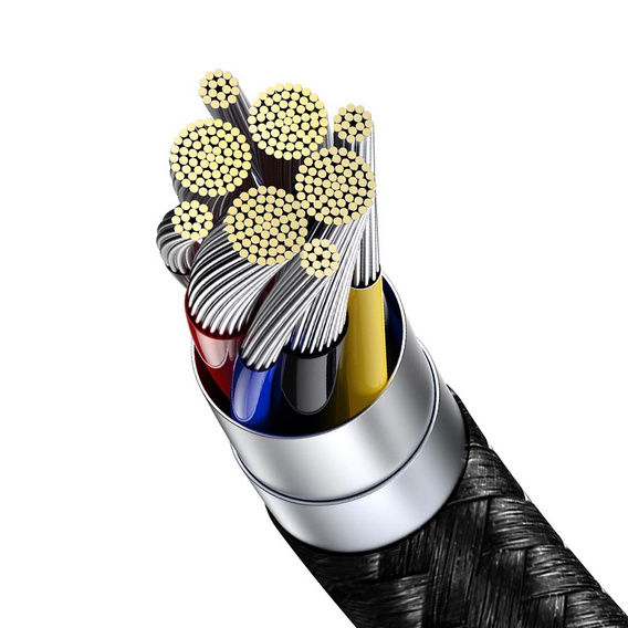 Baseus kabel USB-C na USB-C 1 m 100 W z wyświetlaczem mocy – Czarny
