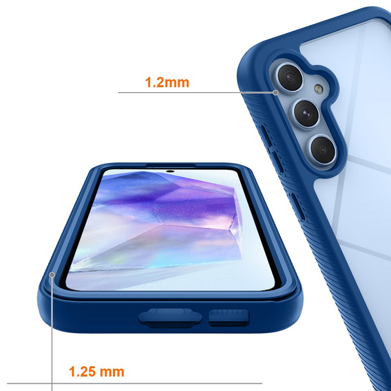 Etui do Samsung Galaxy A55 5G, Shockproof, z folią, niebieskie