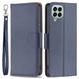 Etui z klapką do Samsung Galaxy M33 5G, Wallet Litchi Magnet, granatowe