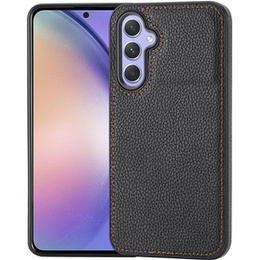 Etui skórzane do Samsung Galaxy A54, Obudowa Lychee leather Case, czarne