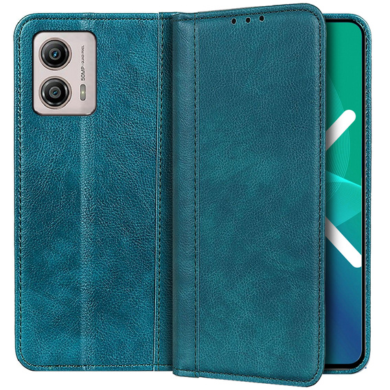 Etui z klapką do Motorola Moto G53 / G23 / G13, Split Leather, zielone