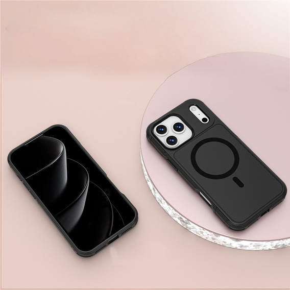 Etui pancerne do iPhone 17 Pro Max, MagForce MagSafe, czarne