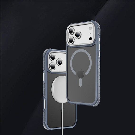 Etui pancerne do iPhone 17 Pro Max, Matt Case, do MagSafe, matowe z szarą ramką
