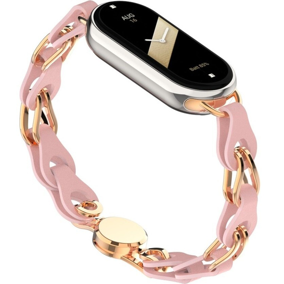 Kobieca bransoleta do Xiaomi Smart Band 10 / 9 / 8, różowa / złota