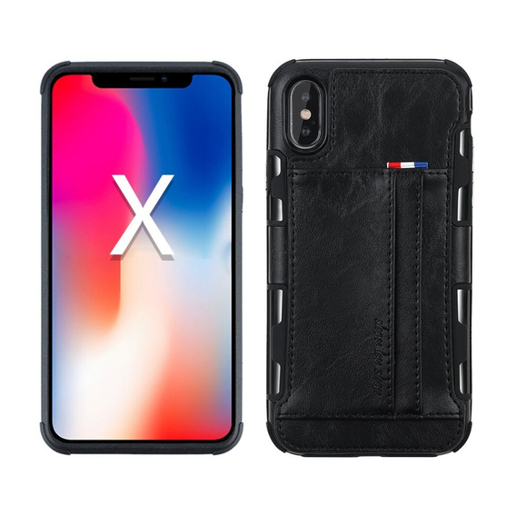 Etui Two Cards Hybrid Case iPhone XS / X 5.8 - Black