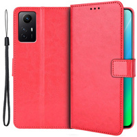 Etui z klapką do Xiaomi Redmi Note 12S, Wallet, czerwone