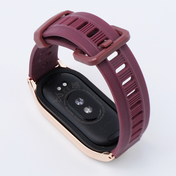 Pasek Silikonowy do Xiaomi Smart Band 10 / 9 / 8, Bordowy