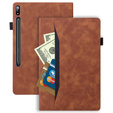Etui biznesowe z eko-skóry do Samsung Galaxy Tab S10 Lite / S10 FE / S9 FE / S9 / S8 / S7 – brązowe