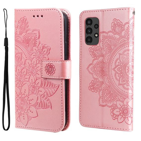 Etui z klapką do Samsung Galaxy A13 4G, Mandala, różowe