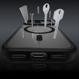Etui BENKS do iPhone 17 Pro, Mist Metal Frame, do MagSafe, aktywny przycisk - czarny