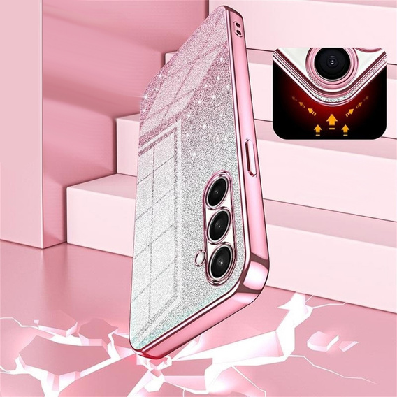 Etui do Samsung Galaxy A57 5G, Glitter Case CamShield, różowe