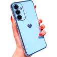 Etui do Samsung Galaxy A35 5G, Electro heart, niebieskie + Szkło Full Glue Ceramic