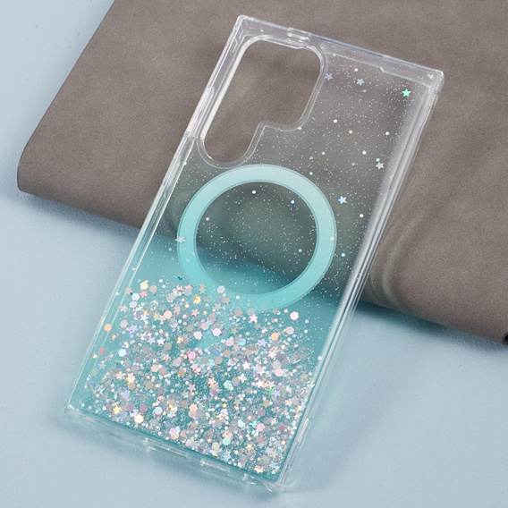 Etui do Samsung Galaxy S24 Ultra, Glittery, do MagSafe, zielone