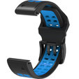 Silikonowy Pasek Two-Rows do Garmin Fenix 5/6/7 - Black/Blue