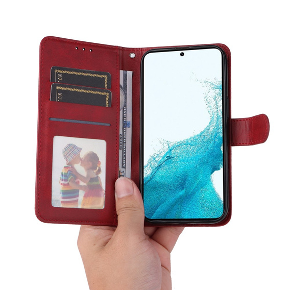 Etui z klapką do Samsung Galaxy A34 5G, Leather Wallet, czerwone