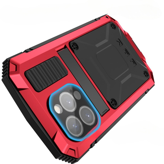 Etui do iPhone 15 Pro, R-JUST, pancerne, czerwone / czarne