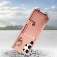 Etui do Samsung Galaxy S25 Ultra z klapką i paskiem – różowe