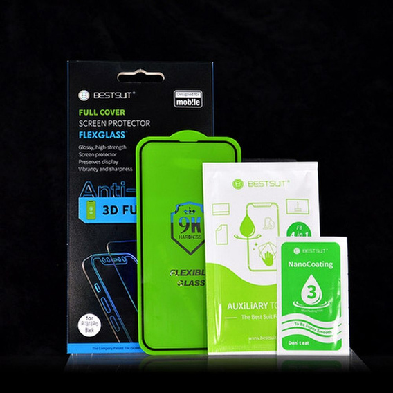 Szkło Hybrydowe do Samsung Galaxy S25 Ultra, Flexible 5D Full Glue, czarne