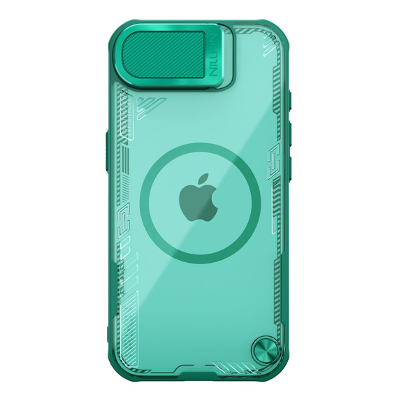 Etui do iPhone 16e, pancerne Nillkin, Icelade Prop, do Magsafe, zielone