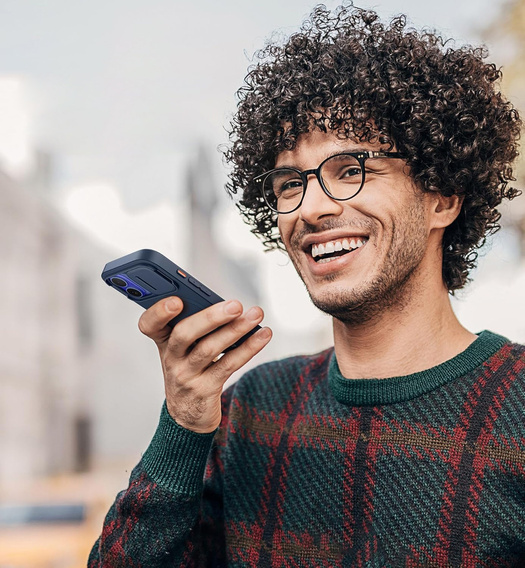 SURITCH Magnetyczne etui ochronne do iPhone 16 z osłoną kamery i podstawką - niebieskie