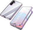 Etui do Samsung Galaxy S24 FE, Magnetic Dual Glass, fioletowe