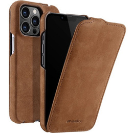 Etui MELKCO z klapką do iPhone 14 Pro Max, skórzane, flip, kawowe