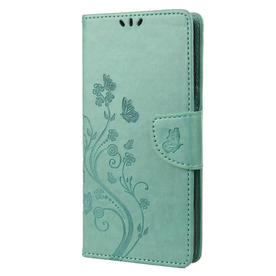 Etui z klapką do Oppo A17, Butterfly, zielone