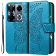 Etui z klapką do Infinix Note 40 Pro Plus, Butterfly, niebieskie