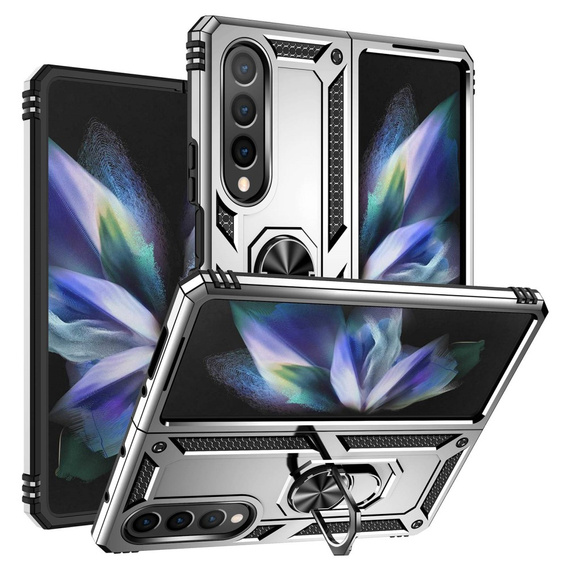 Etui pancerne do Samsung Galaxy Z Fold 4 5G, Nox Case Ring, srebrne