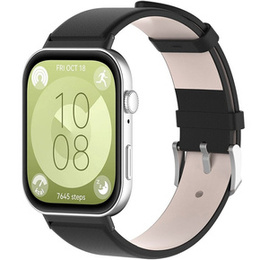 Pasek Skórzany do Huawei Watch Fit 4 / 4 Pro / 3, Czarny