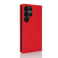 Etui z klapką do Samsung Galaxy S25 Ultra, Litchi Skin Grain, czerwone