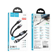 Kabel 2w1 USB-C do USB-C + Lightning Hoco U139 5A 100W 1,2 m – Czarny