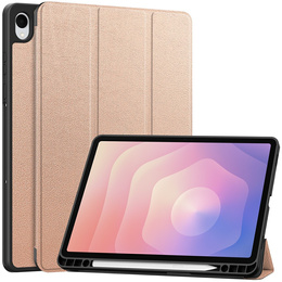 Etui do Samsung Galaxy Tab S11, Smartcase z miejscem na rysik, różowe złoto