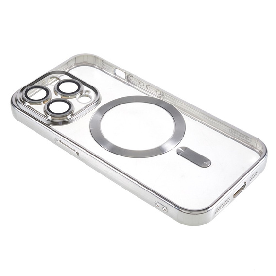 Etui do iPhone 14 Pro, Electro MagSafe, srebrne + Szkło na ekran