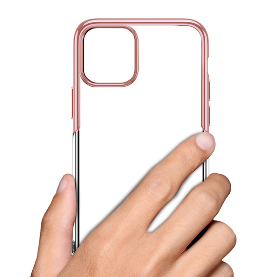 Etui Electroplated Frame do iPhone 13 Pro - Rose Gold
