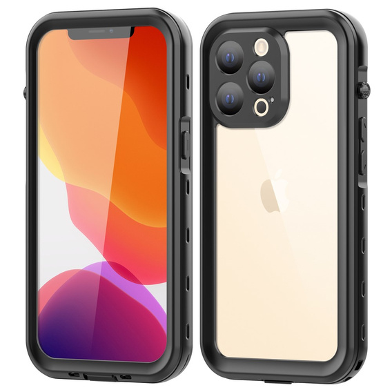 Etui Wodoodporne IP68 do iPhone 13 Pro, SHELLBOX, czarne