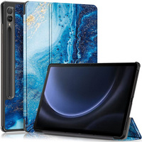 Etui do Samsung Galaxy Tab S9 FE+ Plus z miejscem na rysik, Niebieski marmur