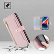 Etui z klapką do Xiaomi Redmi Note 13 Pro+, Wallet Zipper Pocket, różowe