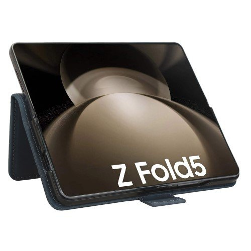 Etui z klapką do Samsung Galaxy Z Fold 5 5G, Card Slot, granatowe
