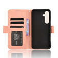 Etui z klapką do Samsung Galaxy S25 FE, Card Slot, różowe